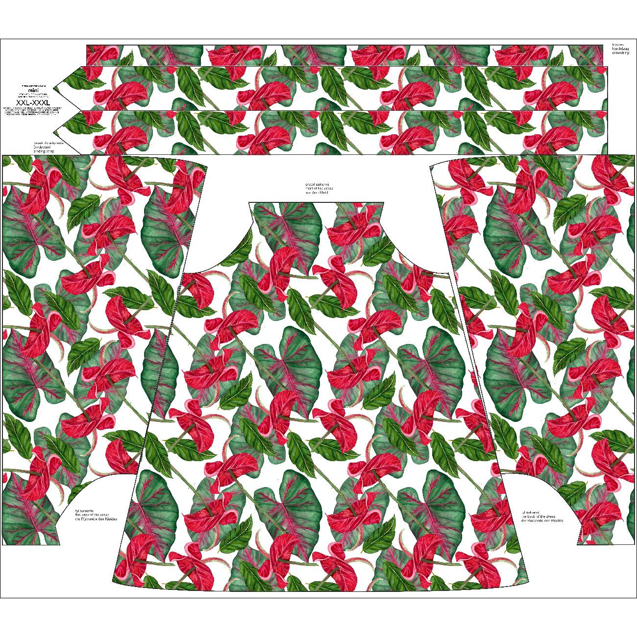 ŠATY "DALIA" MINI - ANTHURIUM - Sada šití