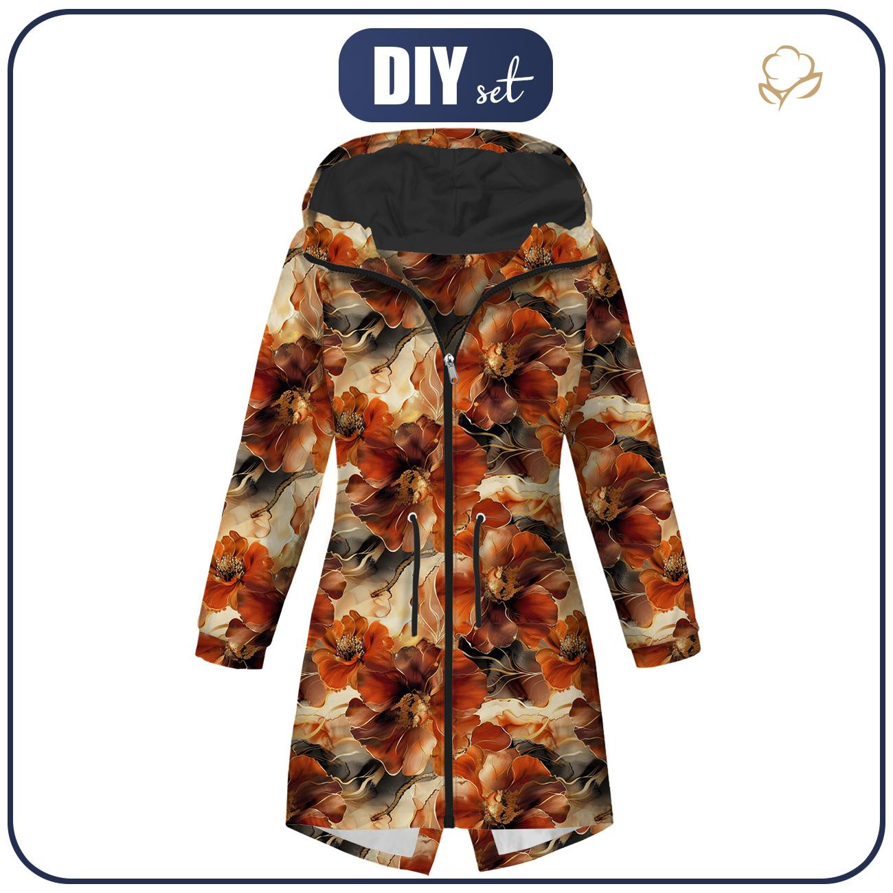 DÁMSKÁ BUNDA PARKA (ANNA) - AUTUMN FLOWERS WZ.13 - softshell