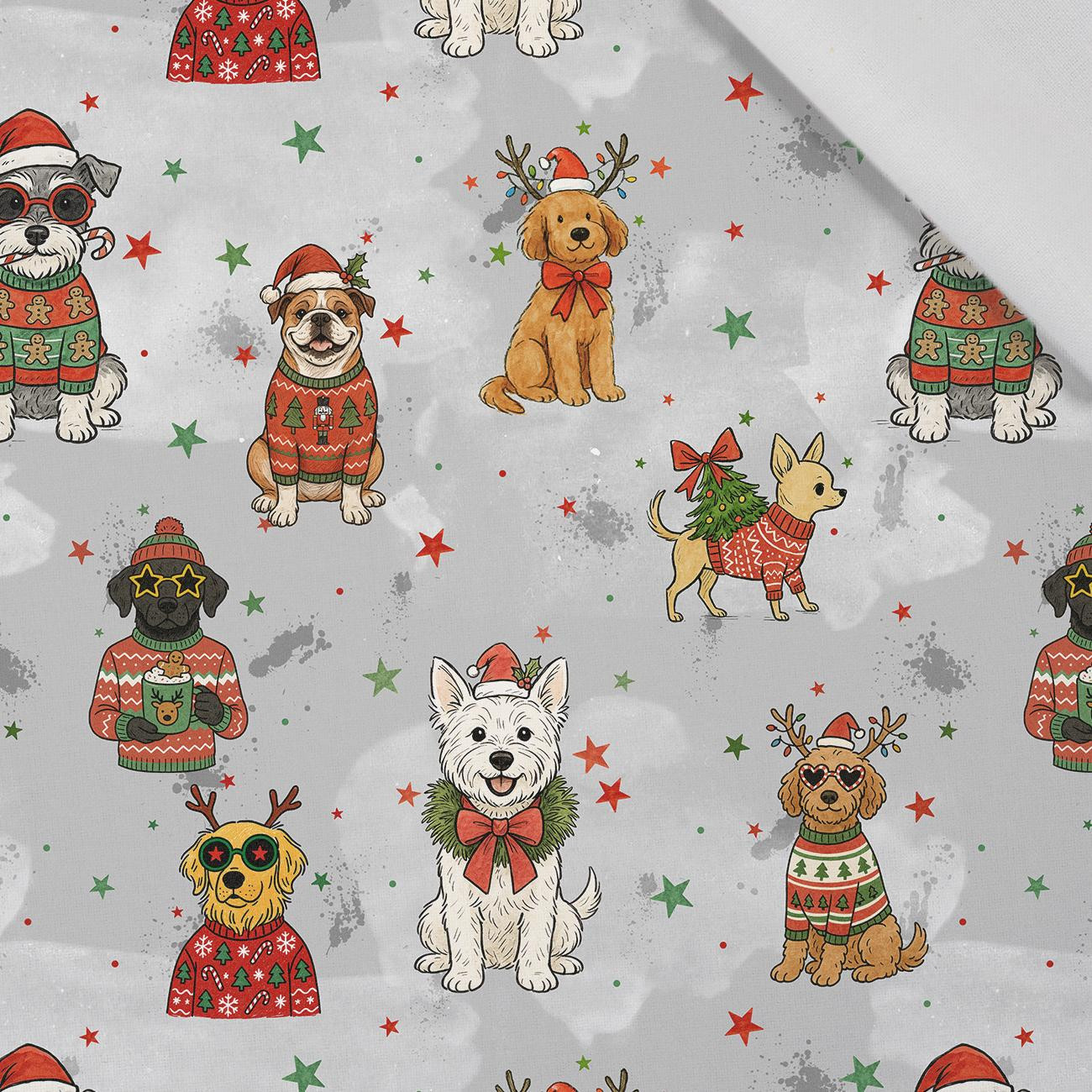 CHRISTMAS DOGS VZ. 1 - tkanina bawełniana