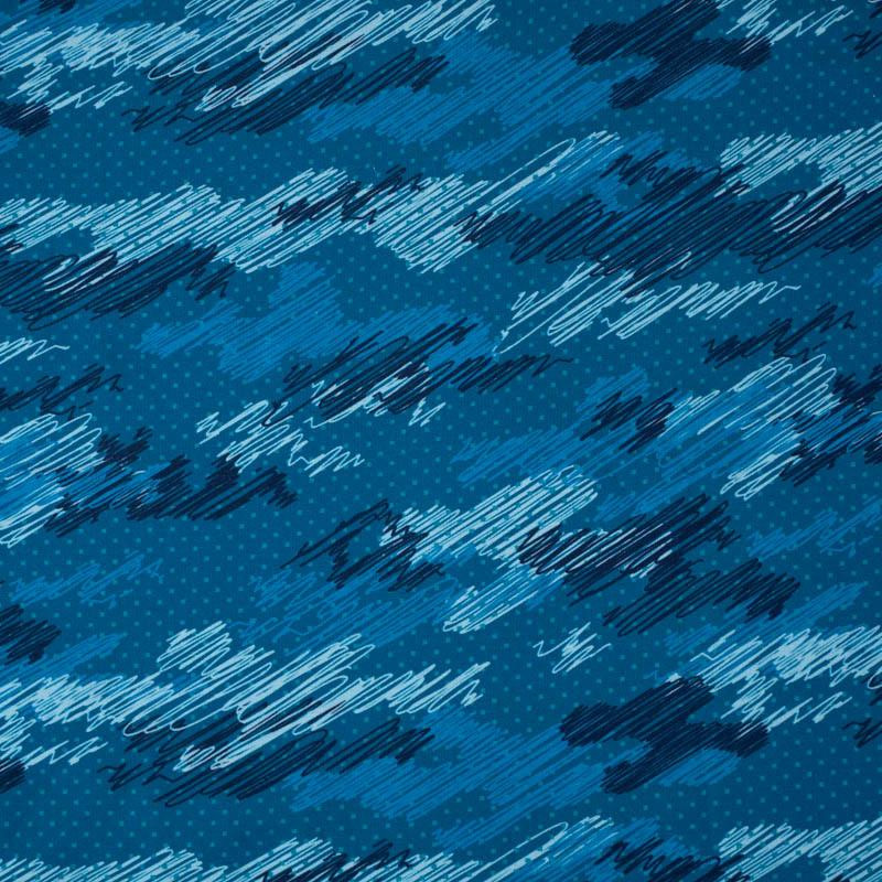 MORO - čmáranice / classic blue - organický úplet single jersey s elastanem