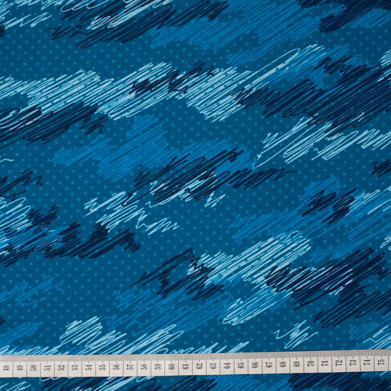 MORO - čmáranice / classic blue - organický úplet single jersey s elastanem