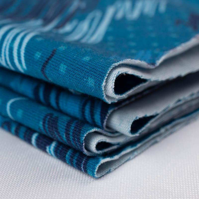 MORO - čmáranice / classic blue - organický úplet single jersey s elastanem