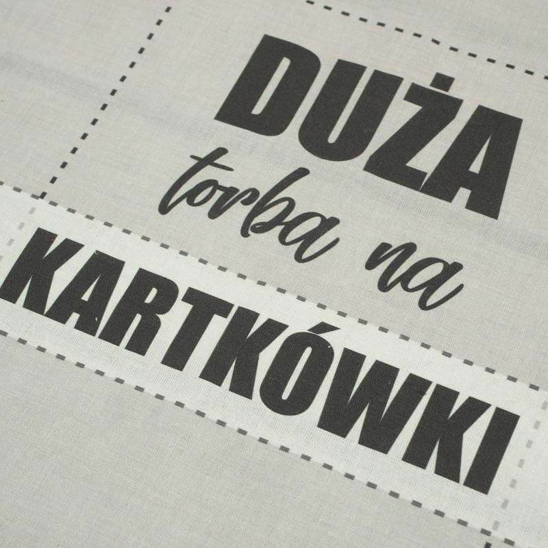 Duża torba na kartkówki / szare - panel tkanina bawełniana