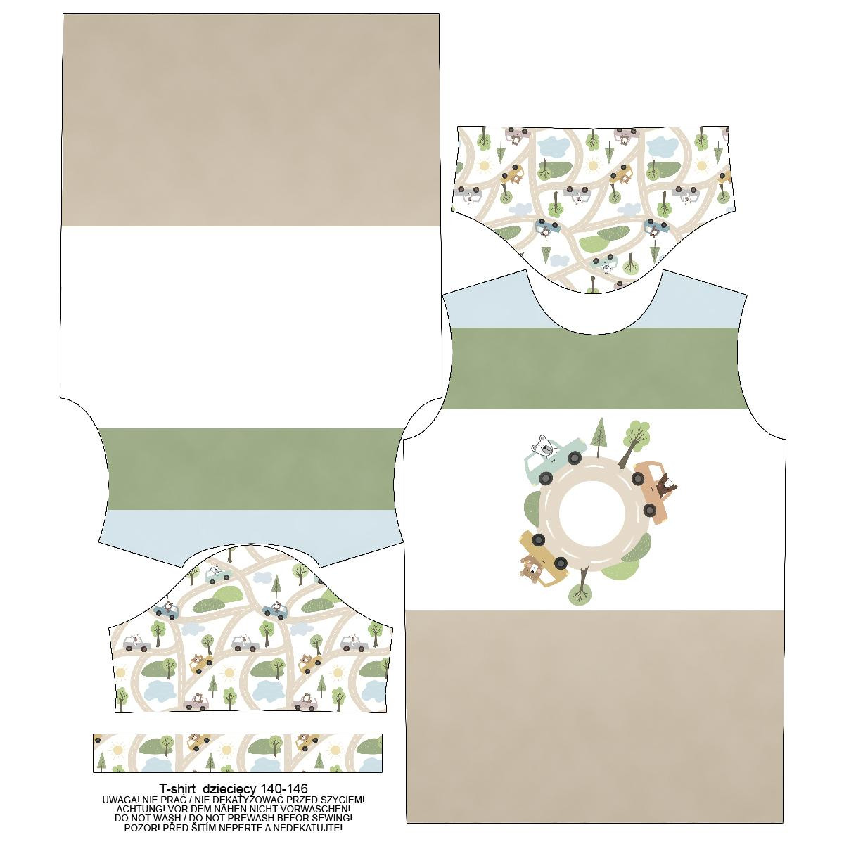 DĚTSKÉ TRIČKO - BAREVNÁ AUTÍČKA / kruhový objezd  (MĚSTSKÉ MEDVÍDCI) - single jersey