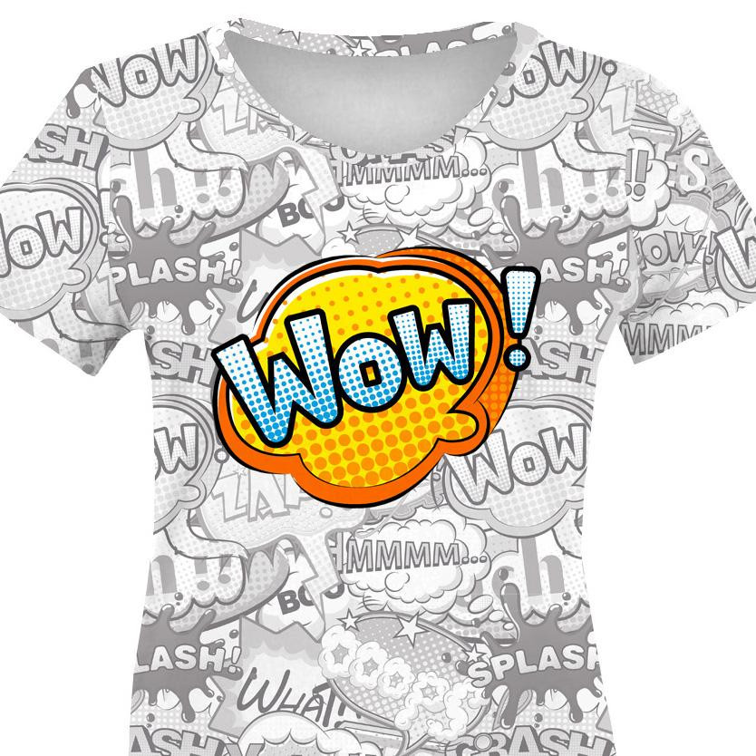 DÁMSKÉ TRIČKO - KOMIKS / wow - single jersey