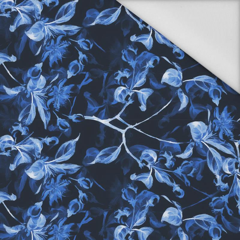KVĚTY JABLONĚ vz.  1 (classic blue) / černý - tkanina voděodolná