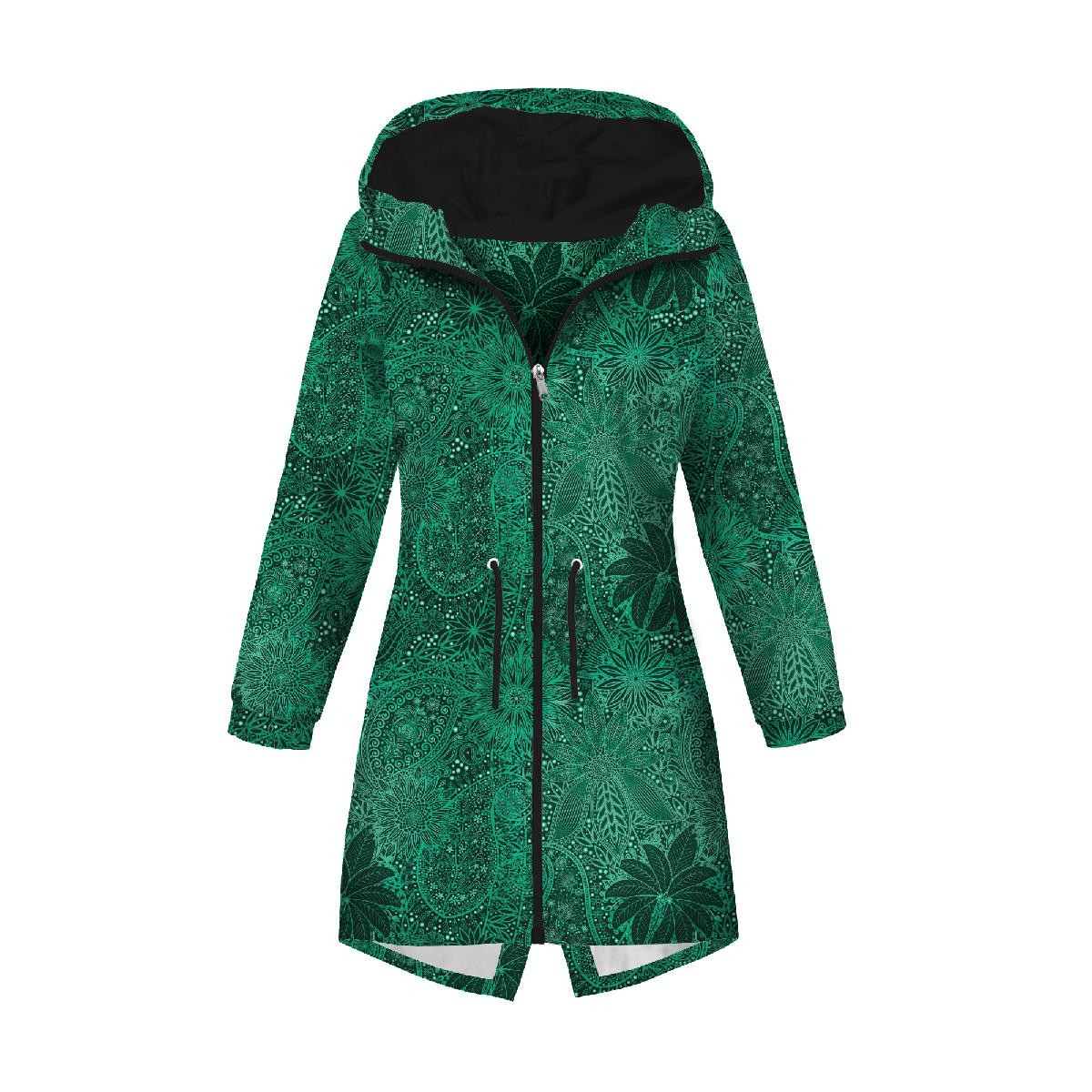 DÁMSKÁ BUNDA PARKA (ANNA) - ZELENÝ PROLAMOVANÝ VZOR - softshell