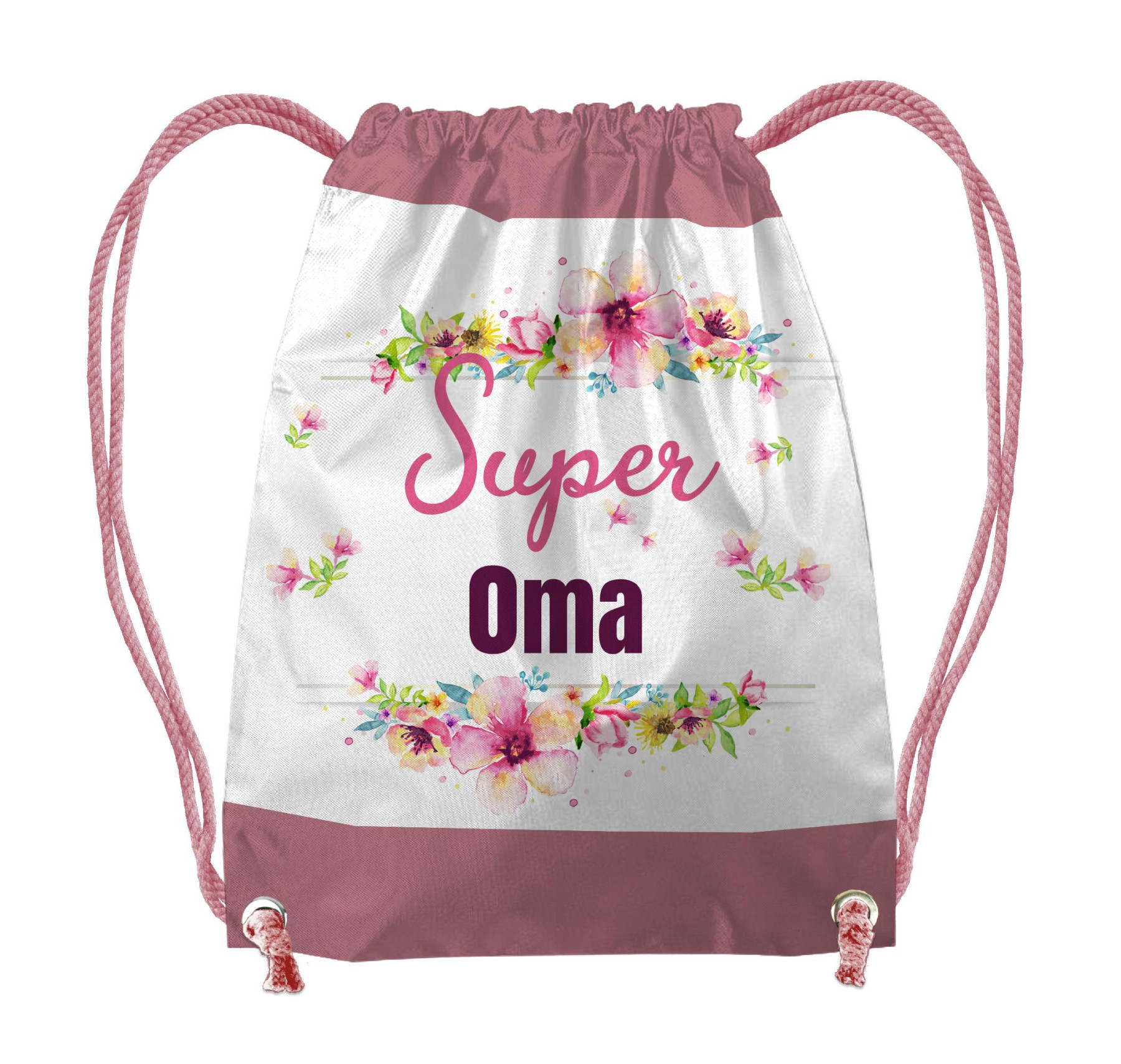 Sada batoh-pytel - SUPER OMA / růžový