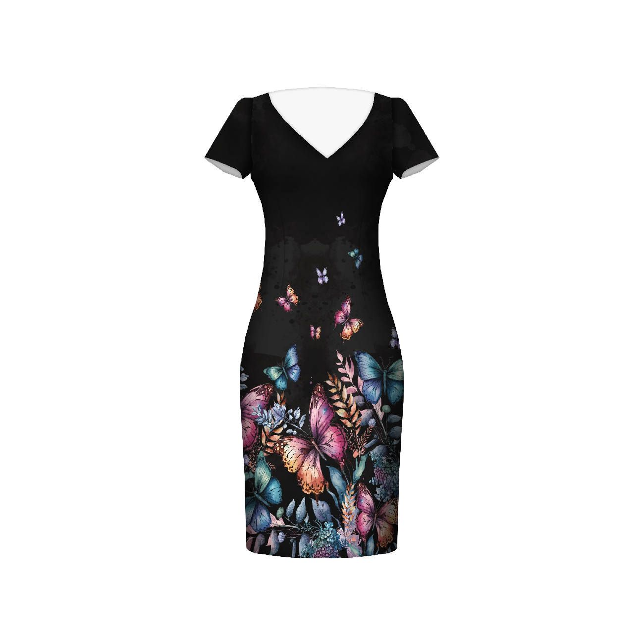 BEAUTIFUL BUTTERFLY WZ. 4 - panel pro šaty krep