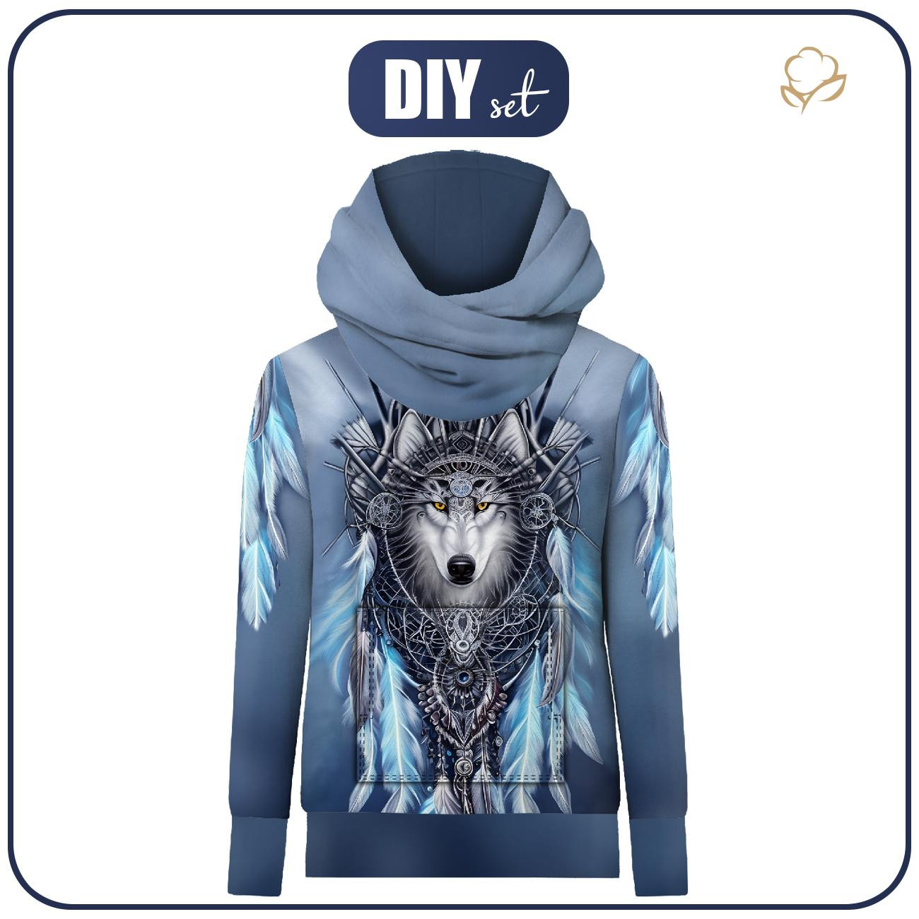 UNISEX HYDROFOBNÍ MIKINA UNISEX - SPIRIT WOLF - Sada šití