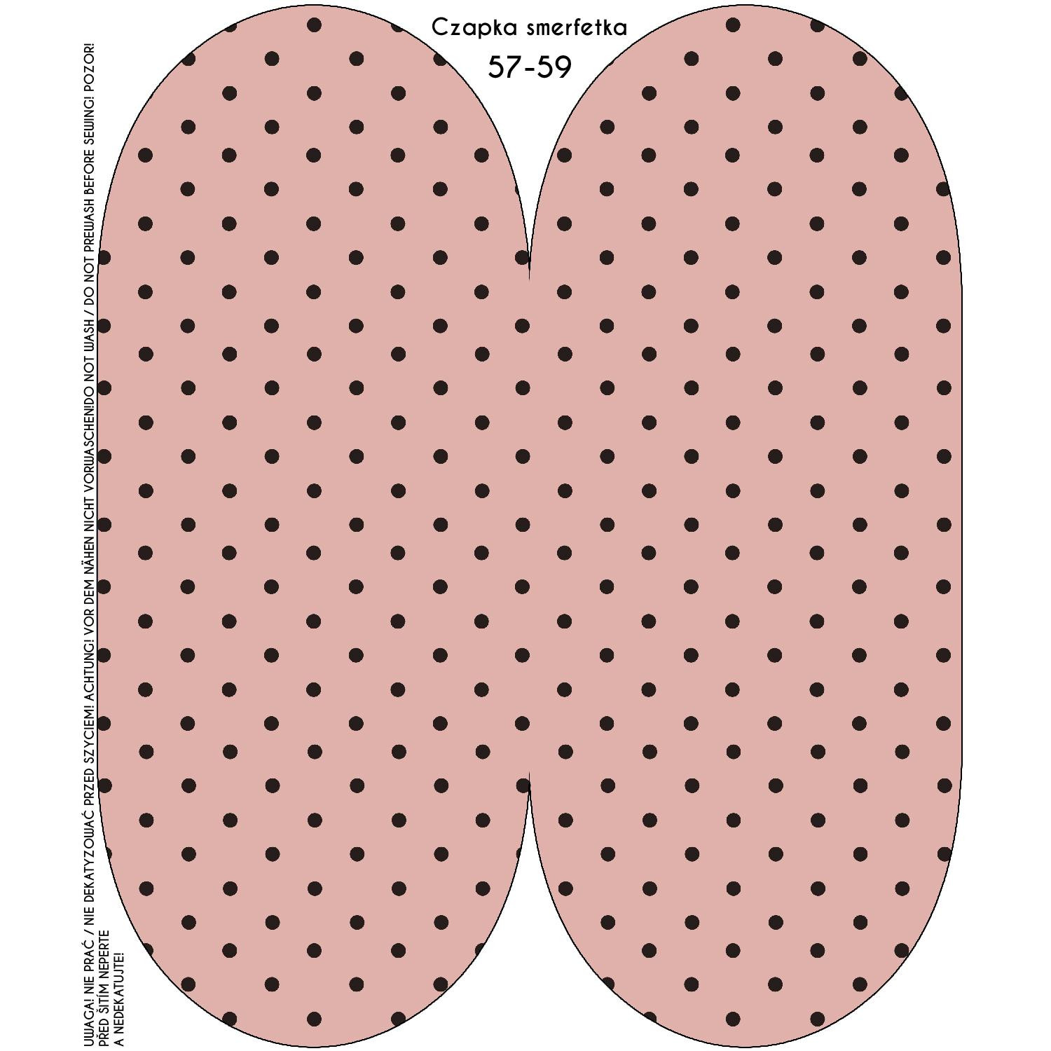 ČEPICE “Šmoulinka” - ČARNÉ TEČKY / B-05 růžově křemenný / Velikost na výběr