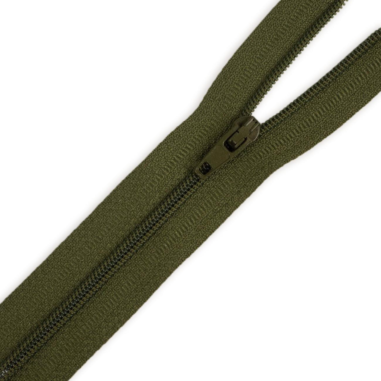 Spirálový zip 14cm nedělitelný  - khaki