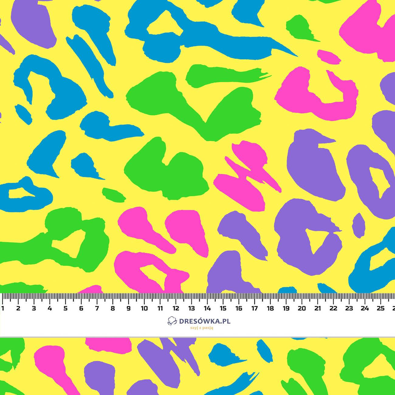 NEON LEOPARD vz.2 - organický úplet single jersey s elastanem