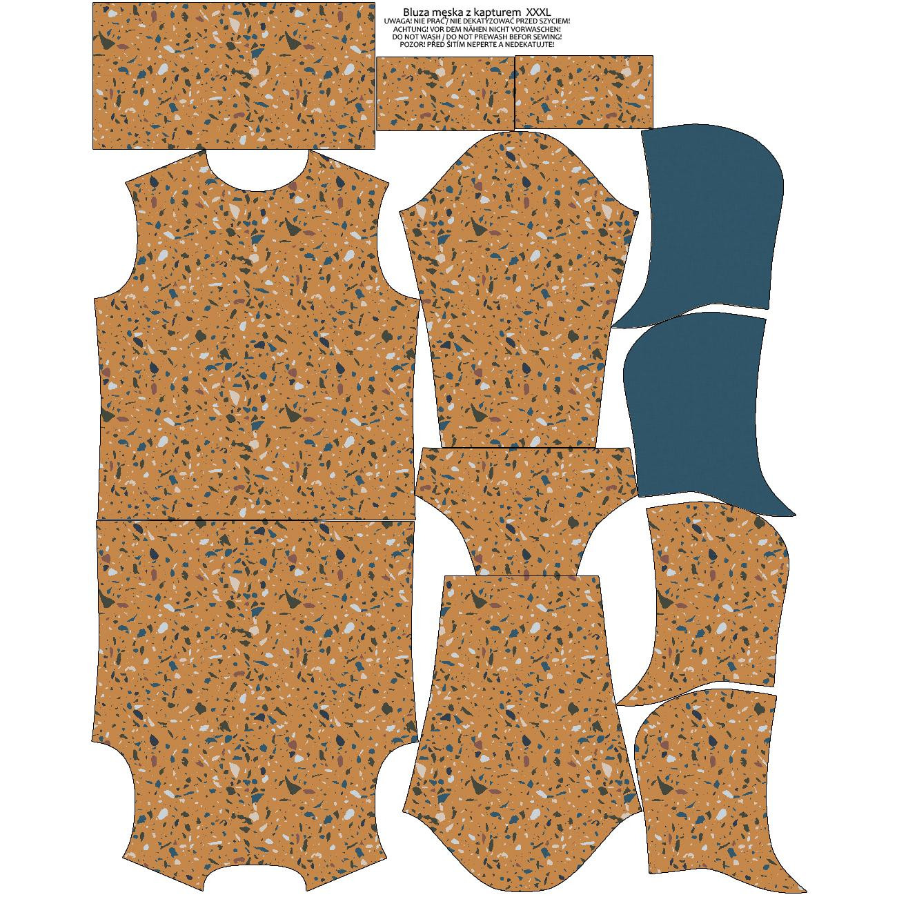 PÁNSKÁ MIKINA S KAPUCÍ (COLORADO) - TERRAZZO VZ. 1 - SADA ŠITÍ