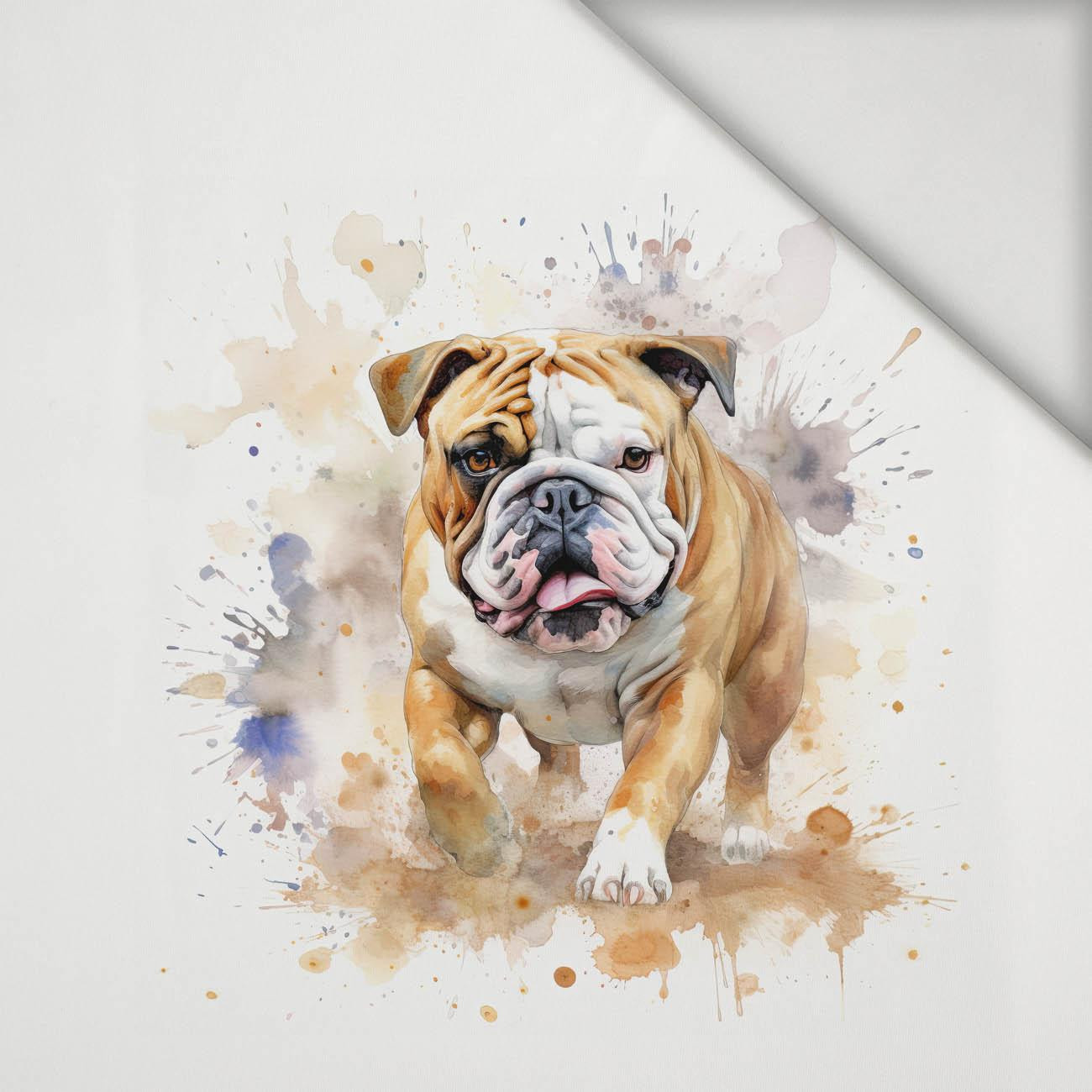 WATERCOLOR BULLDOG - Panel (75cm x 80cm) lycra 300g