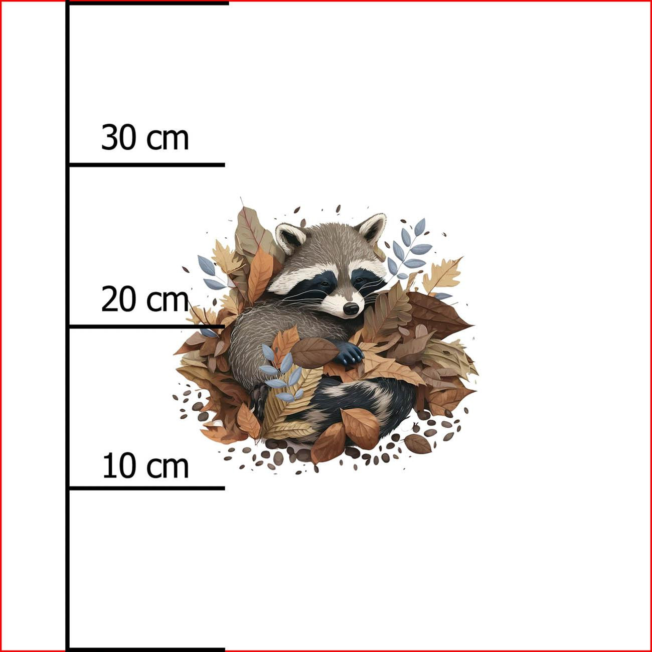 SLEEPING RACCOON - panel (40cm x 40cm) jersey wiskozowy