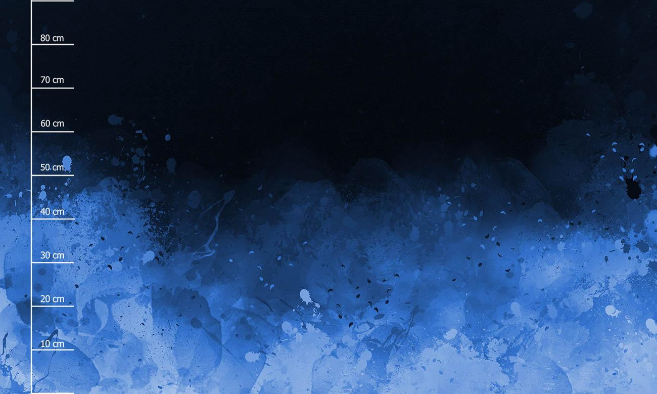 SKVRNY (classic blue) / černý - PANEL (90CM x 155cm) Sportovní úplet Slza