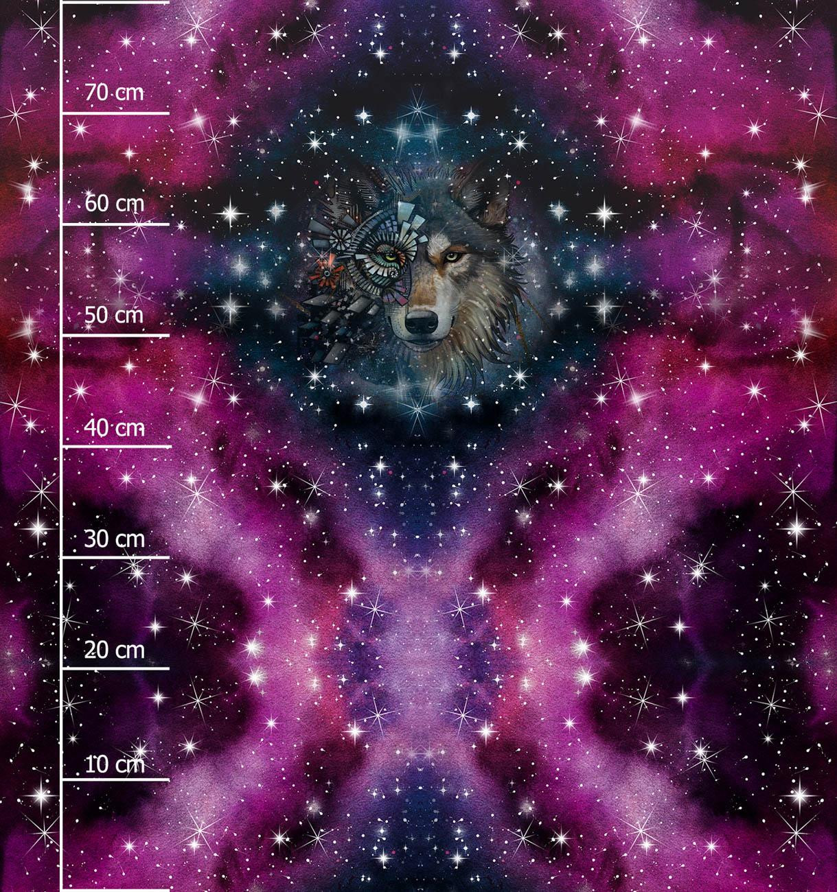 Vlk / Akvarelová galaxie Vz. 8 - panel (75cm x 80cm) SINGLE JERSEY ITY
