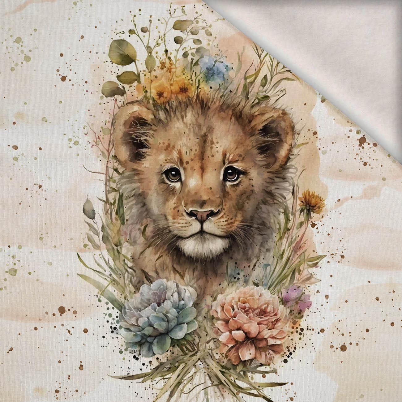 BABY LION - panel (60cm x 50cm) teplákovina počesaná s elastanem ITY