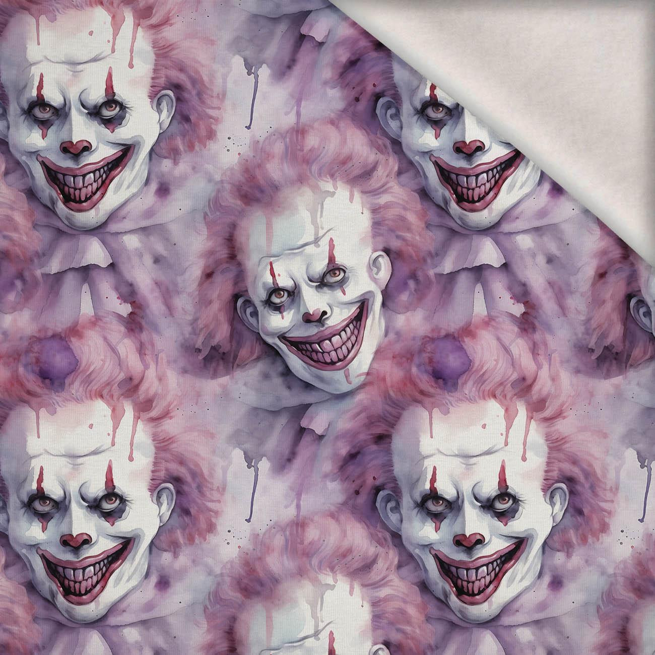 PASTEL HORROR CLOWN VZ. 2 - teplákovina počesaná s elastanem ITY
