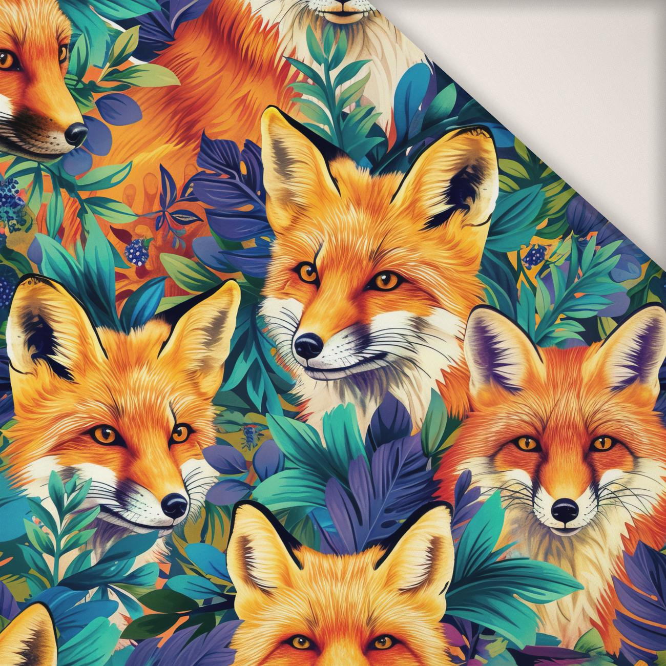 FOXES - PERKAL bavlněná tkanina