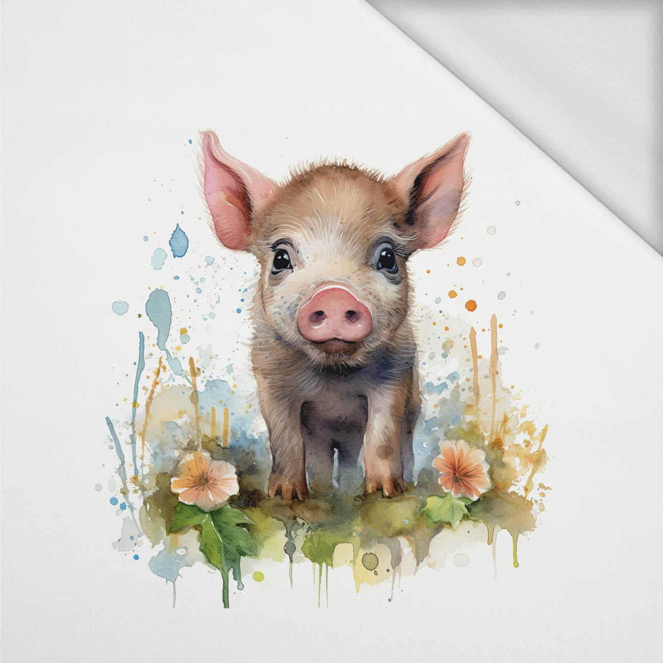 WATERCOLOR PIGGY - panel (60cm x 50cm) teplákovina