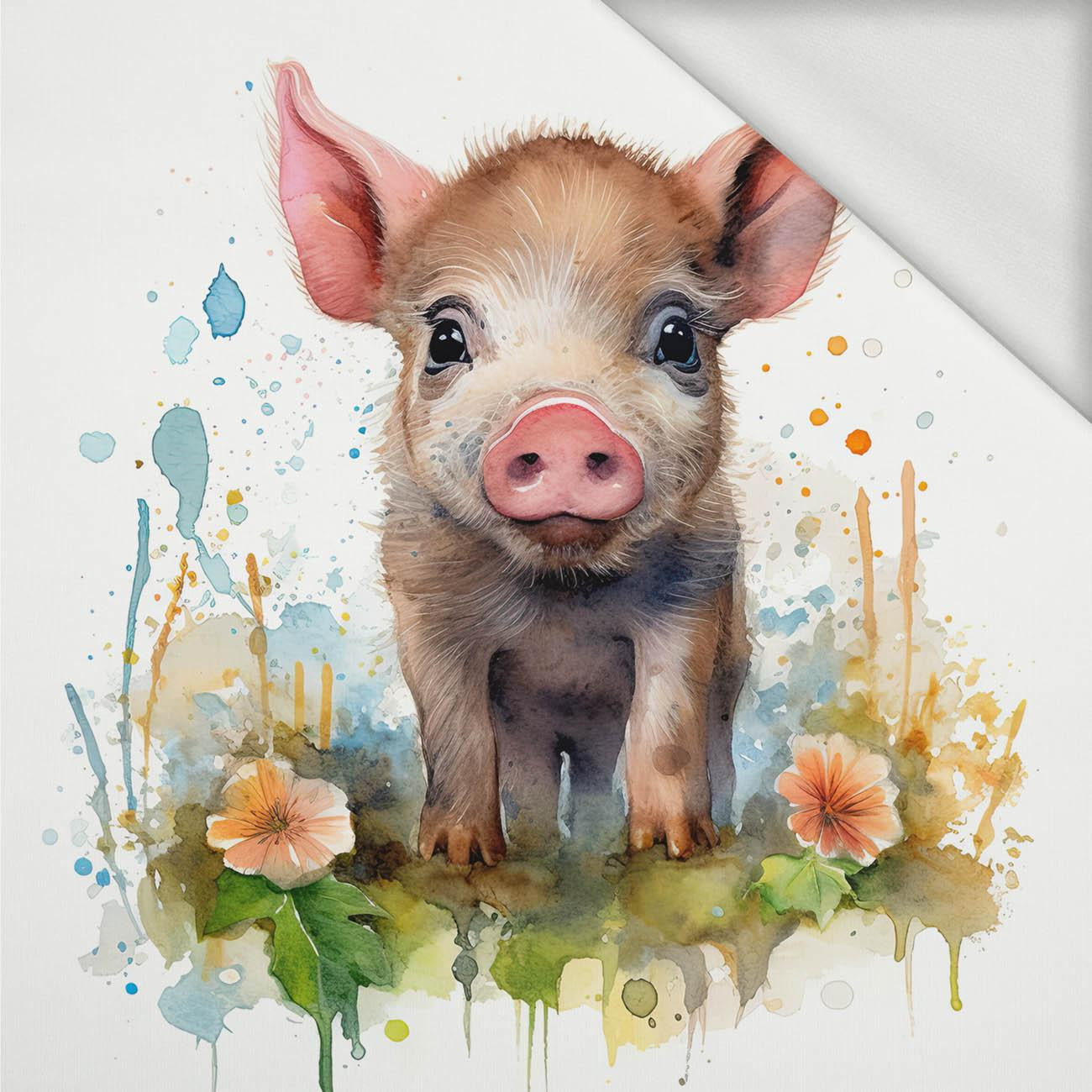 WATERCOLOR PIGGY - panel (75cm x 80cm) teplákovina