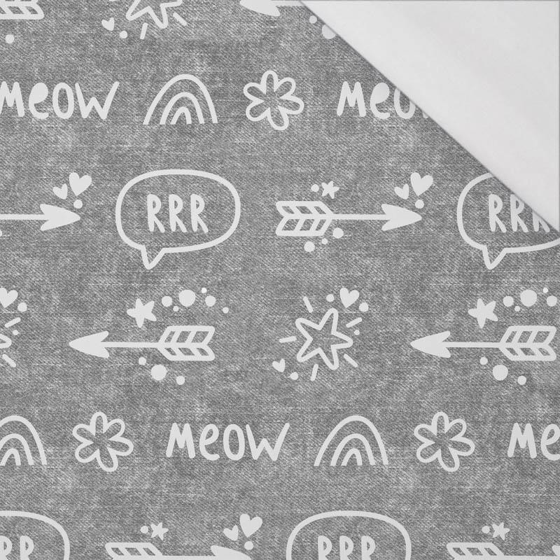 ŠIPKY / rrr (KOČIČÍ SVĚT) / ACID WASH šedý - organický úplet single jersey s elastanem