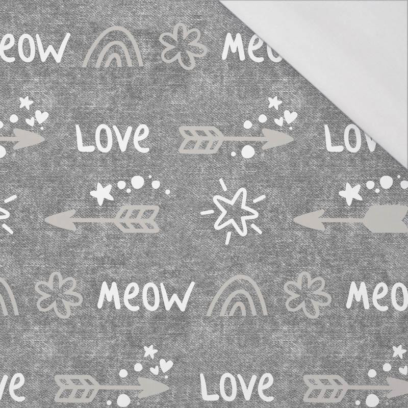 ŠIPKY / love (KOČIČÍ SVĚT) / ACID WASH šedý - organický úplet single jersey s elastanem