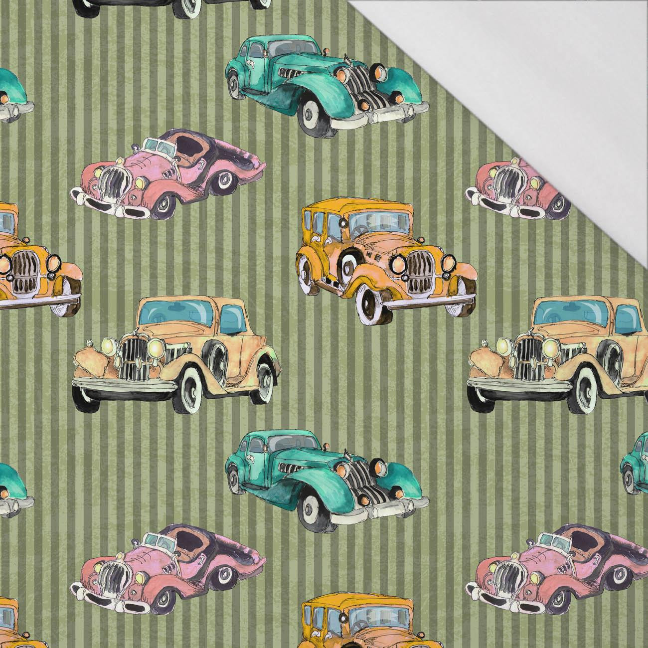 OLD CARS / PRUHY vz. 2 - organický úplet single jersey s elastanem