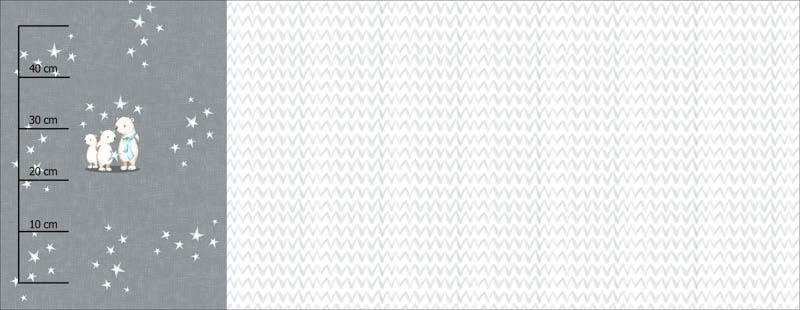MEDVĚDI A HVĚZDIČKY / acid šedý (KOUZELNÝ VÁNOČNÍ LES) - panoramic panel SINGLE JERSEY 