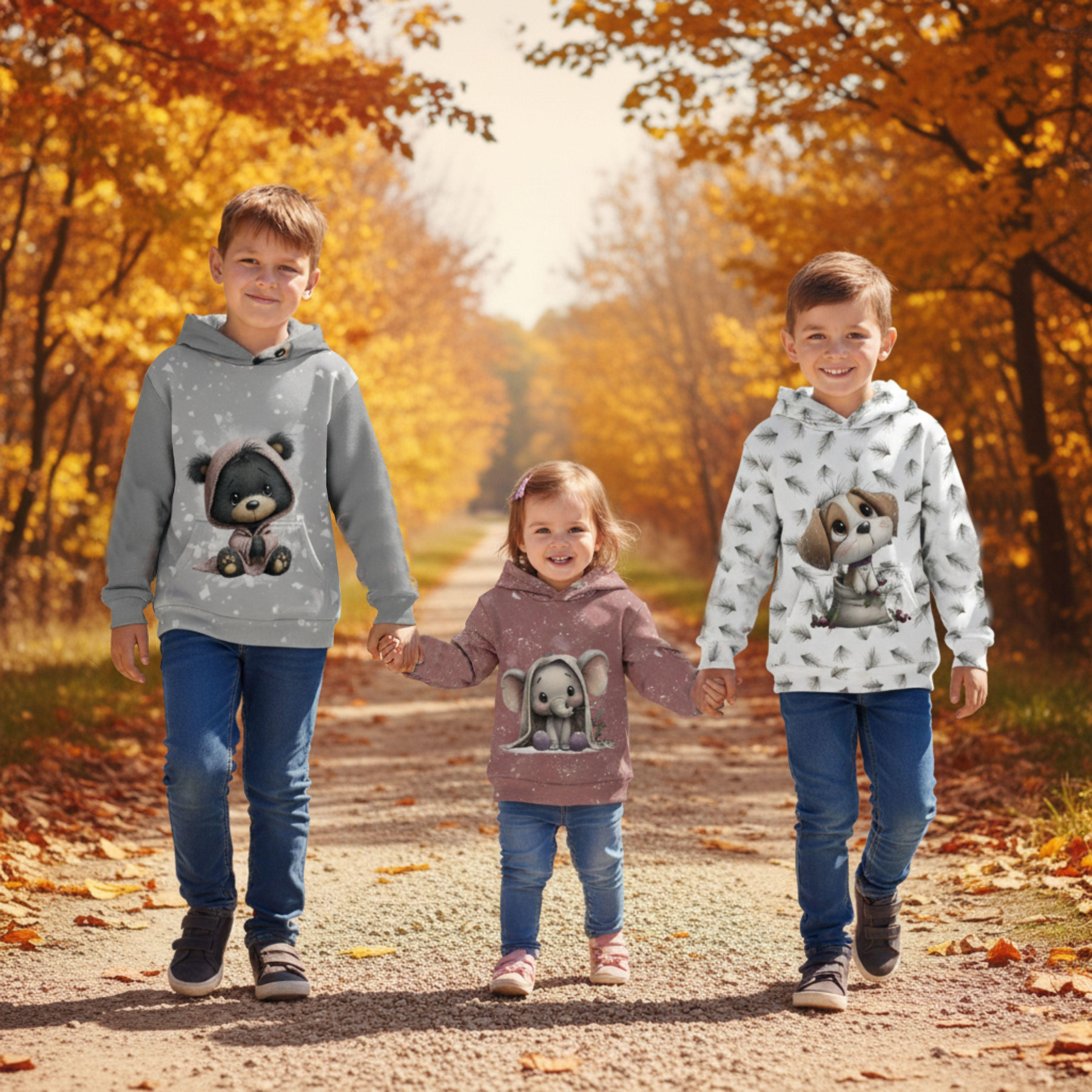 WINTER ANIMALS wz.12 - panel (60cm x 50cm) lehký, česaný úplet