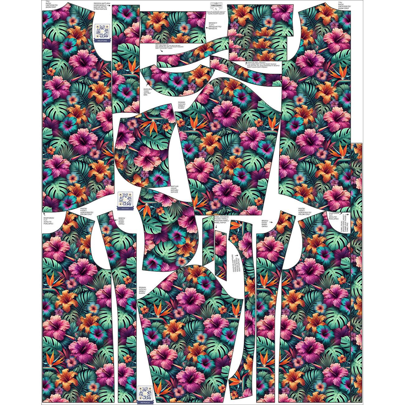 DÁMSKÁ BUNDA PARKA (ANNA) - FLOWERS WZ.35 - softshell