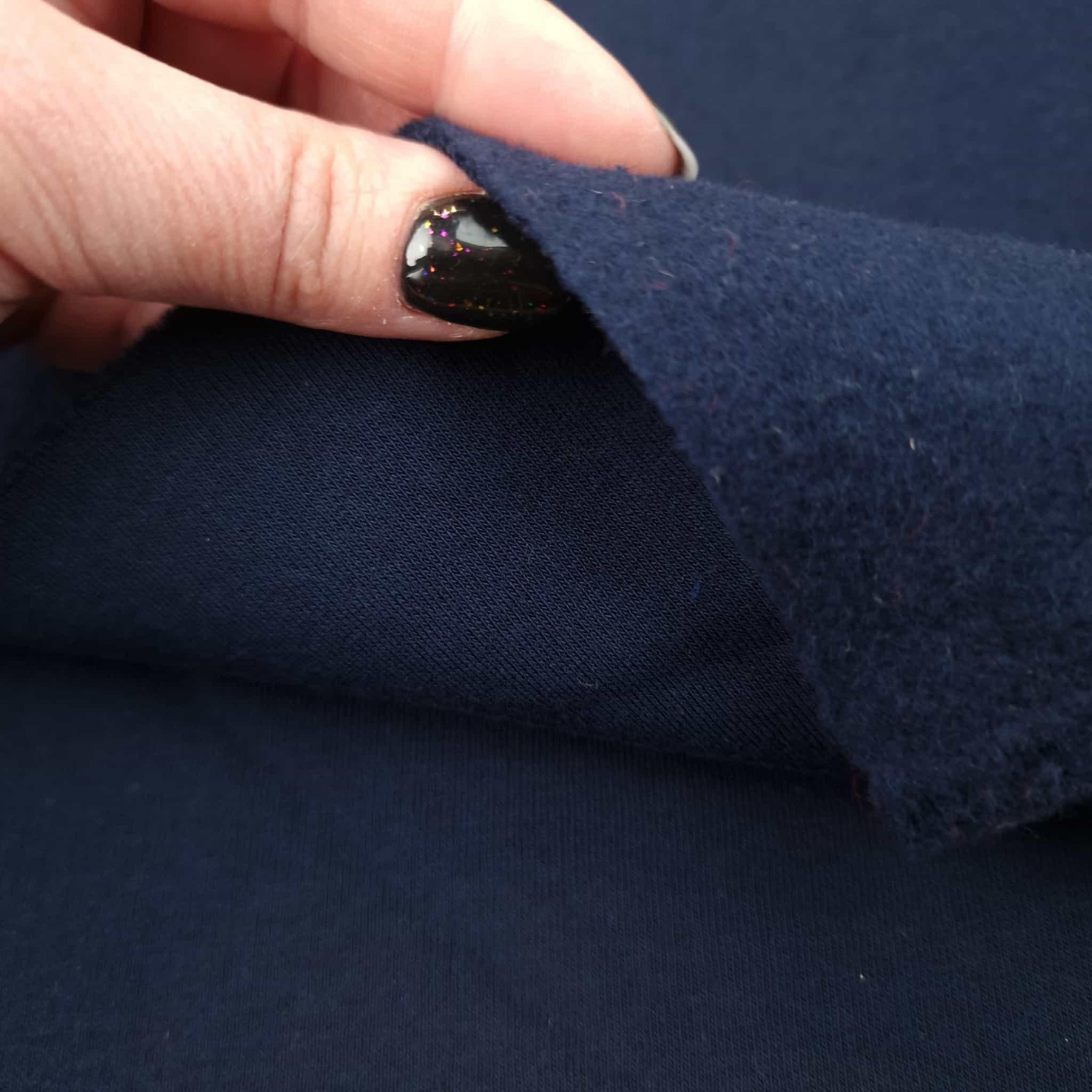 Silná teplákovina počesaná D300 - NAVY (D-28)