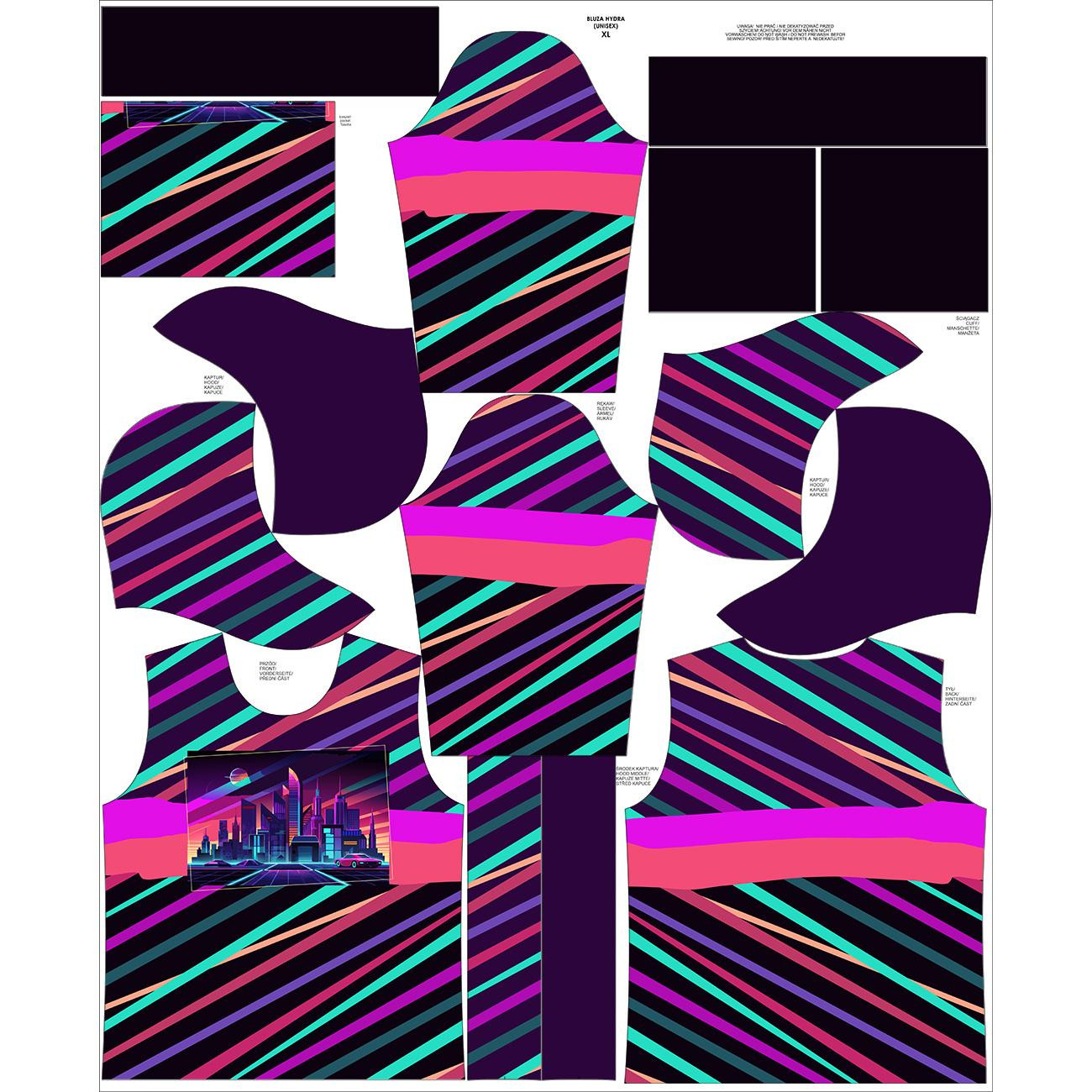 UNISEX HYDROFOBNÍ MIKINA UNISEX - NEON GALAXY vz.7 - Sada šití