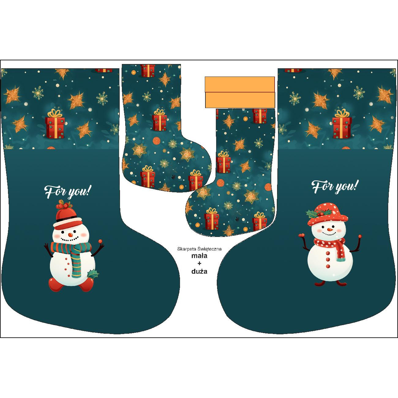 Sada vánočních ponožek - SNOWMAN - Sada šití
