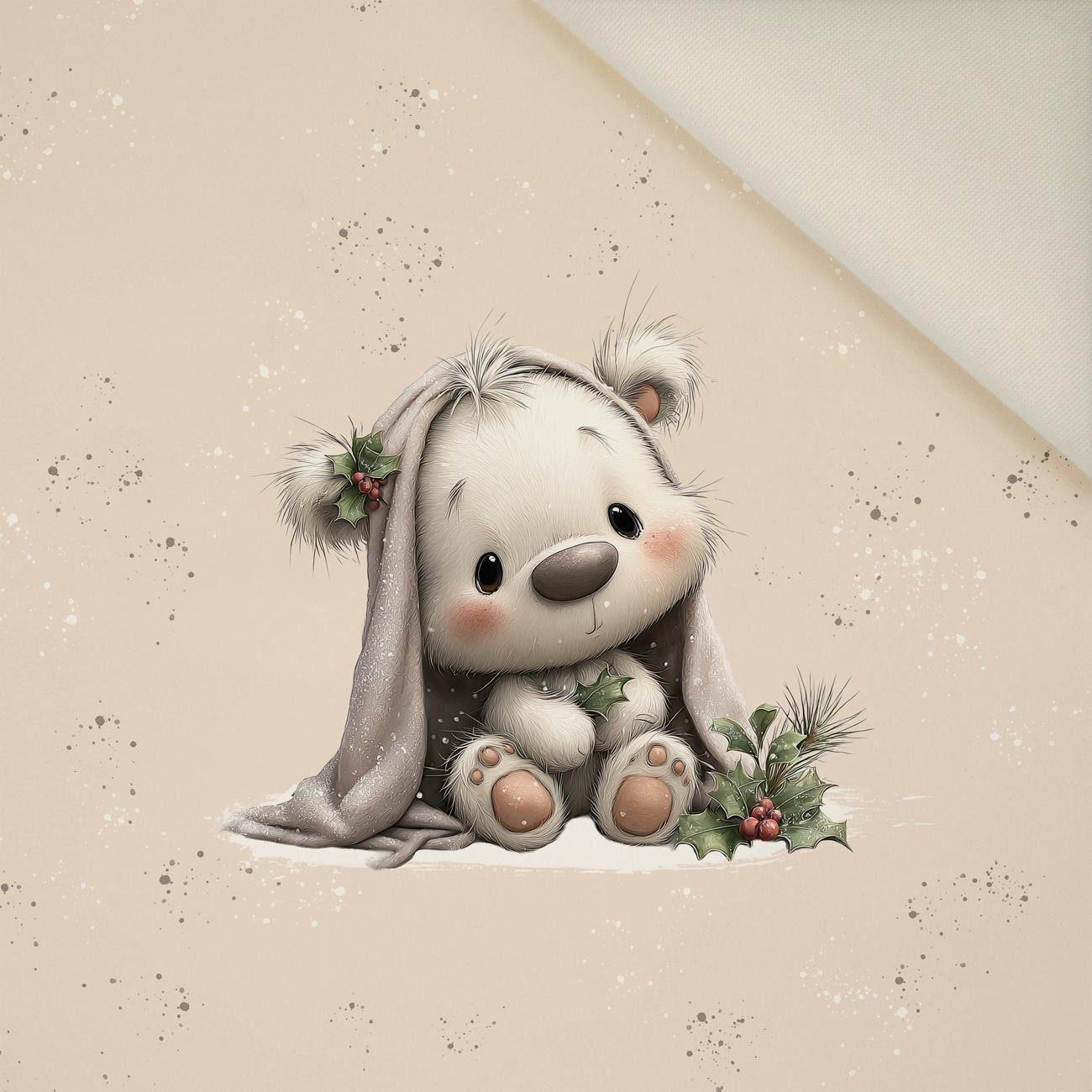 WINTER ANIMALS wz.11 - panel (60cm x 50cm)  Potahový velur 