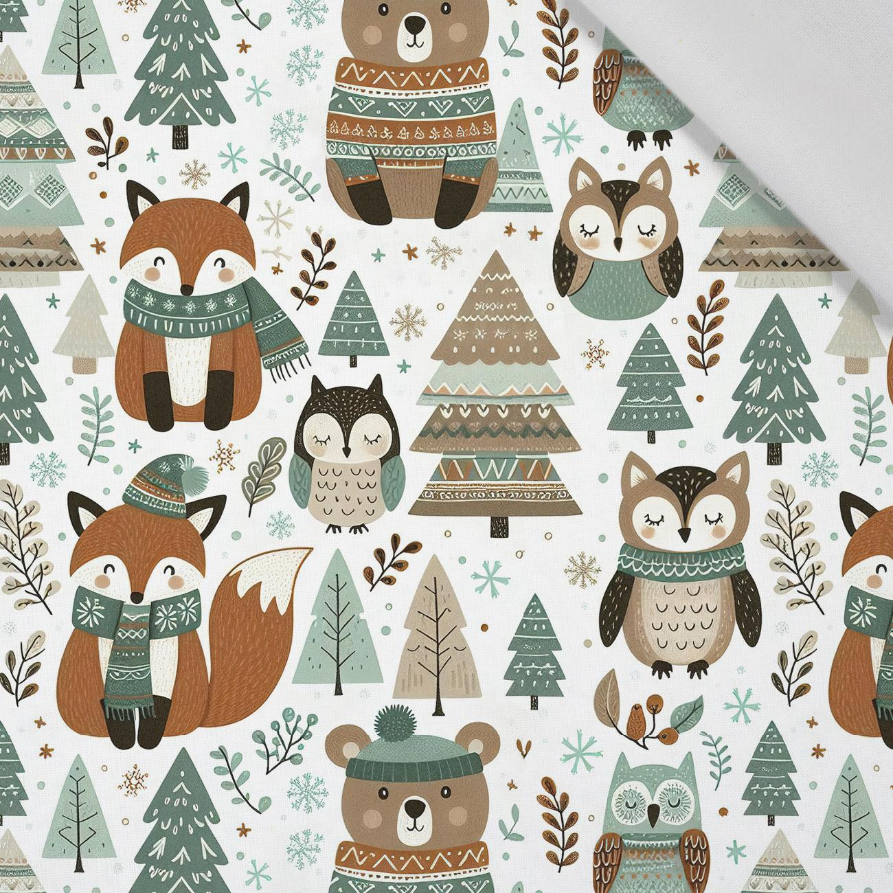 WINTER ANIMALS WZ.1 - tkanina bawełniana