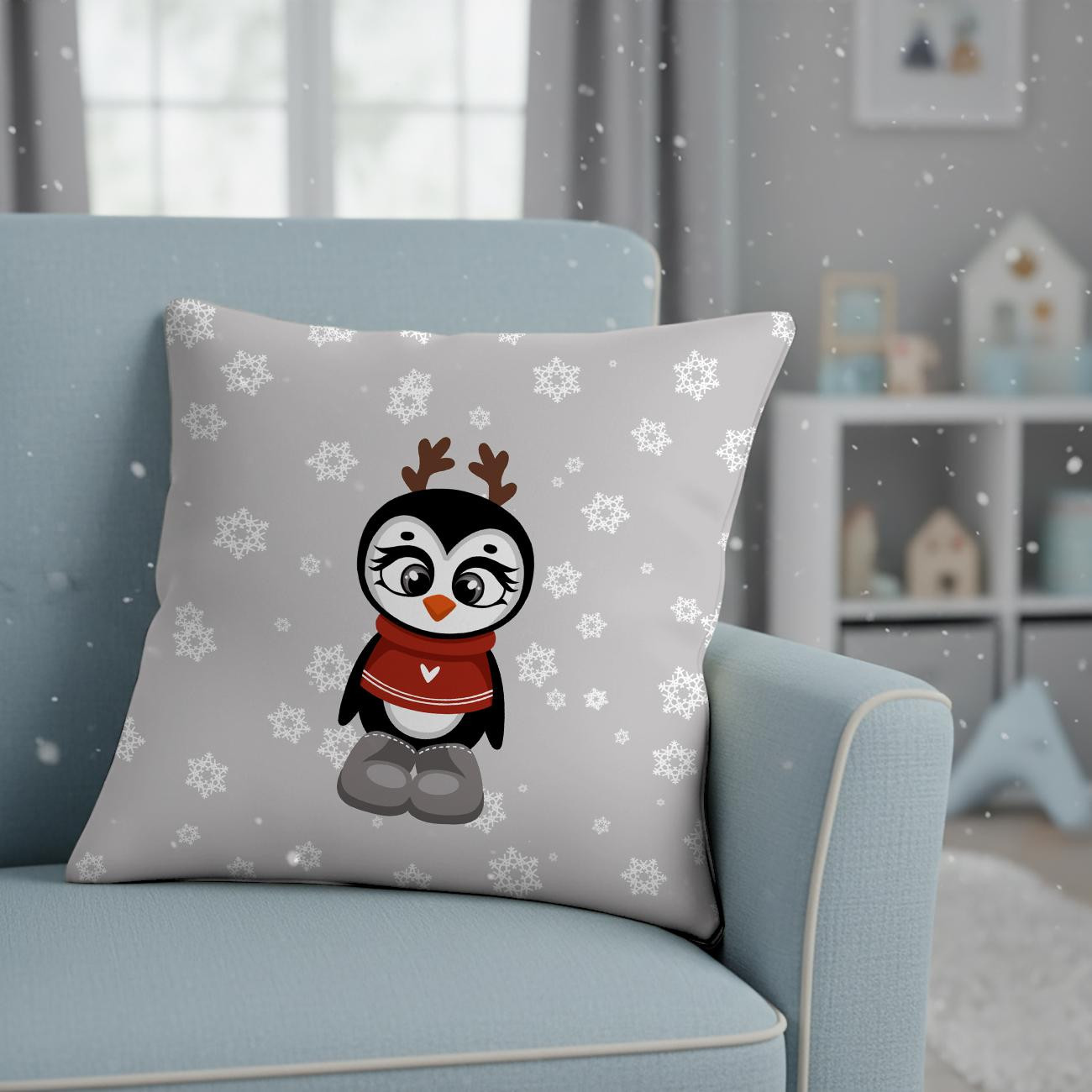 WINTER ANIMALS wz.7 - panel (60cm x 50cm)  bavlněná tkanina