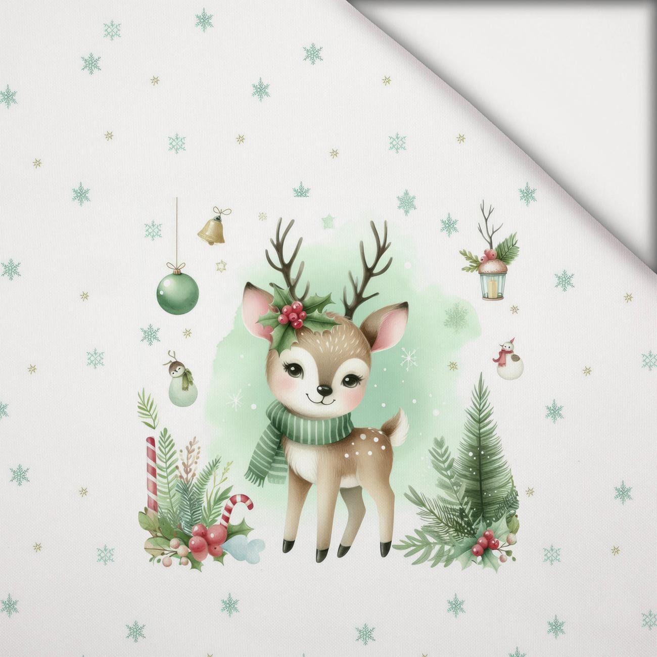 WINTER ANIMALS wz.9 - panel (60cm x 50cm) lehký, česaný úplet