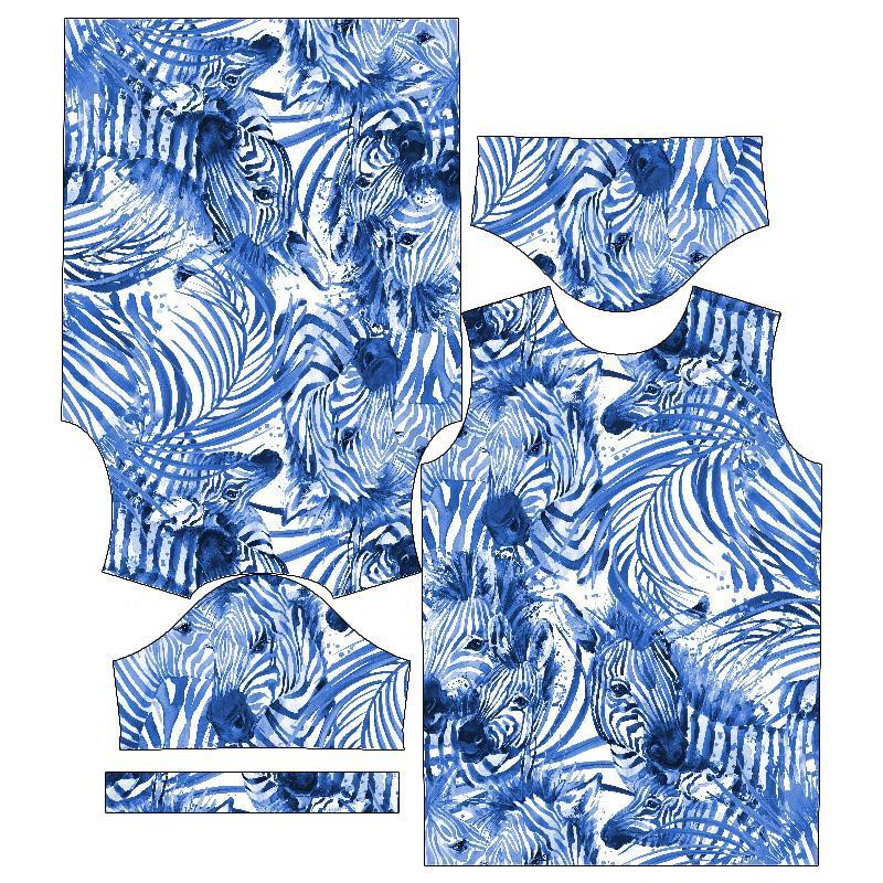 DĚTSKÉ TRIČKO (128-134) - ZEBRY (CLASSIC BLUE)- single jersey