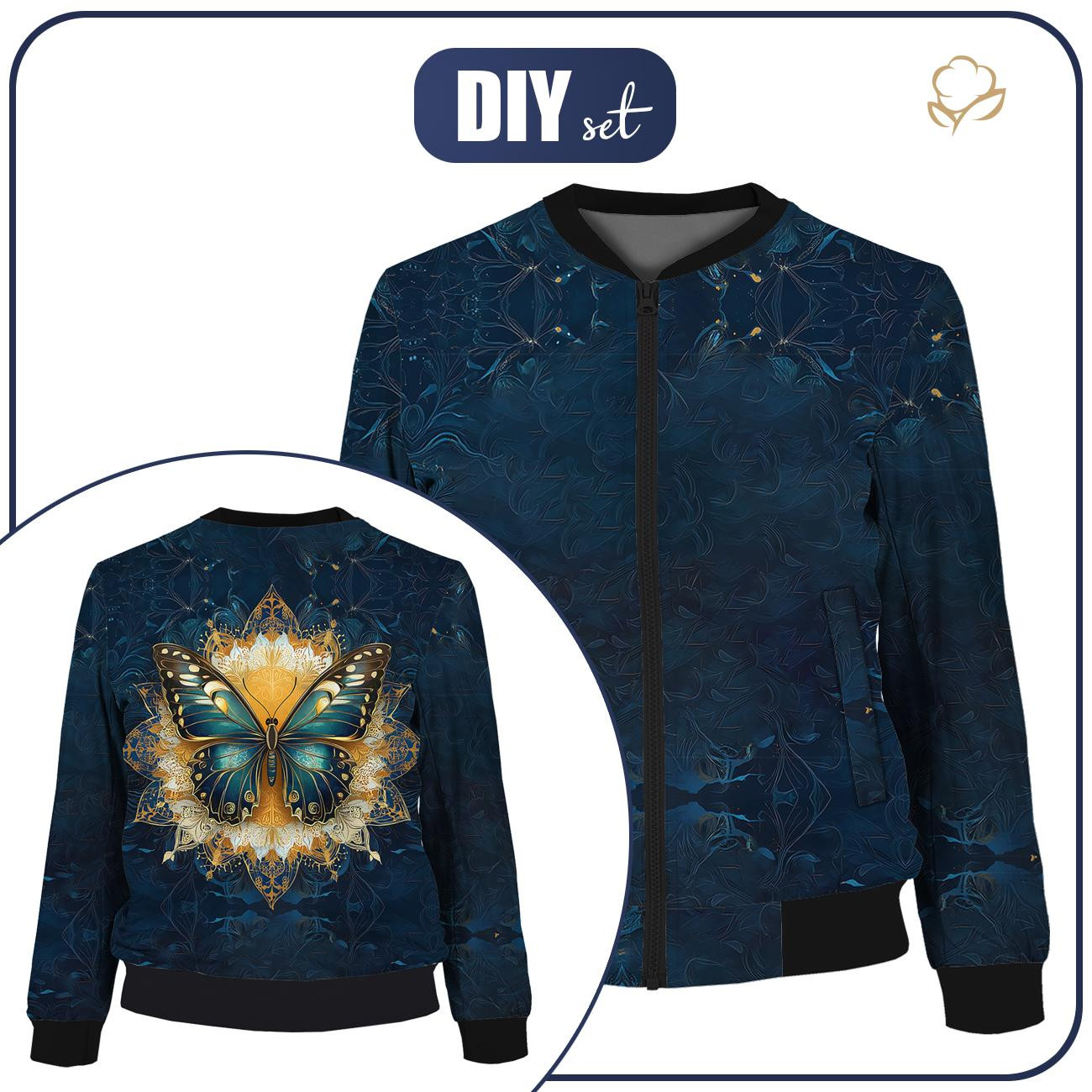 DÁMSKA BOMBER BUNDA (KAMA) - Animals mandala wz.13  - Sada šití
