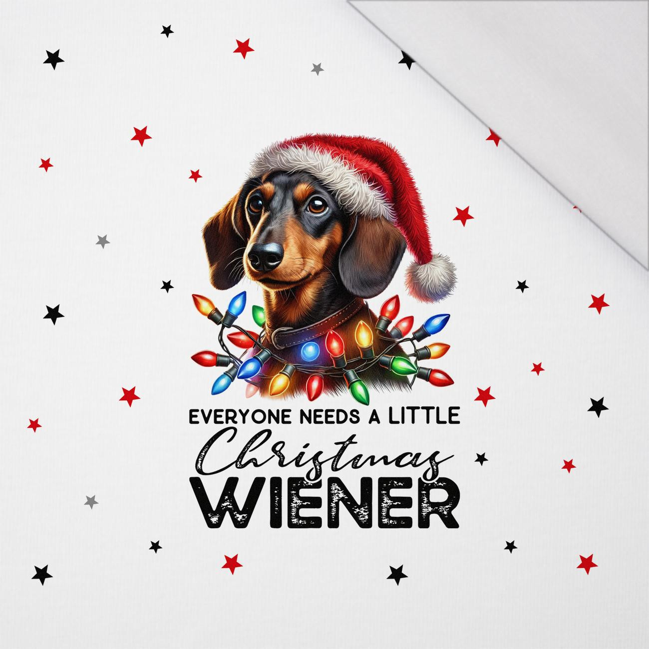 CHRISTMAS DOG VZ. 4 - panel (60cm x 50cm) SINGLE JERSEY