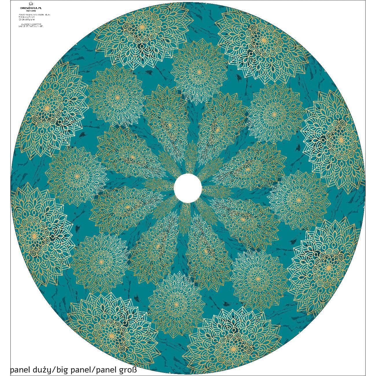 MANDALA vz. 5 / Smaragdově zelená -  velký panel pro kruhovou sukni