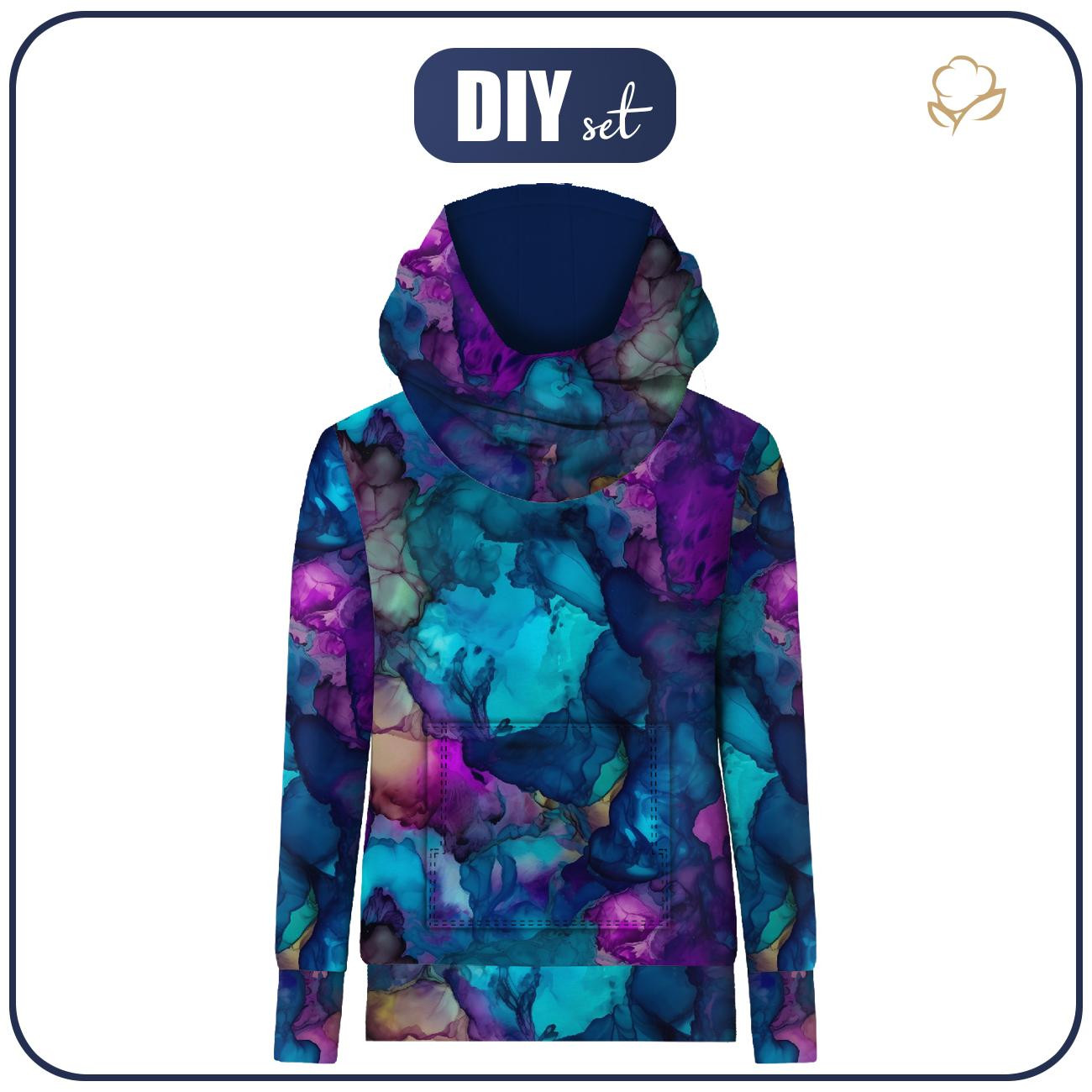 UNISEX HYDROFOBNÍ MIKINA UNISEX - ALCOHOL INK VZ. 2 - Sada šití