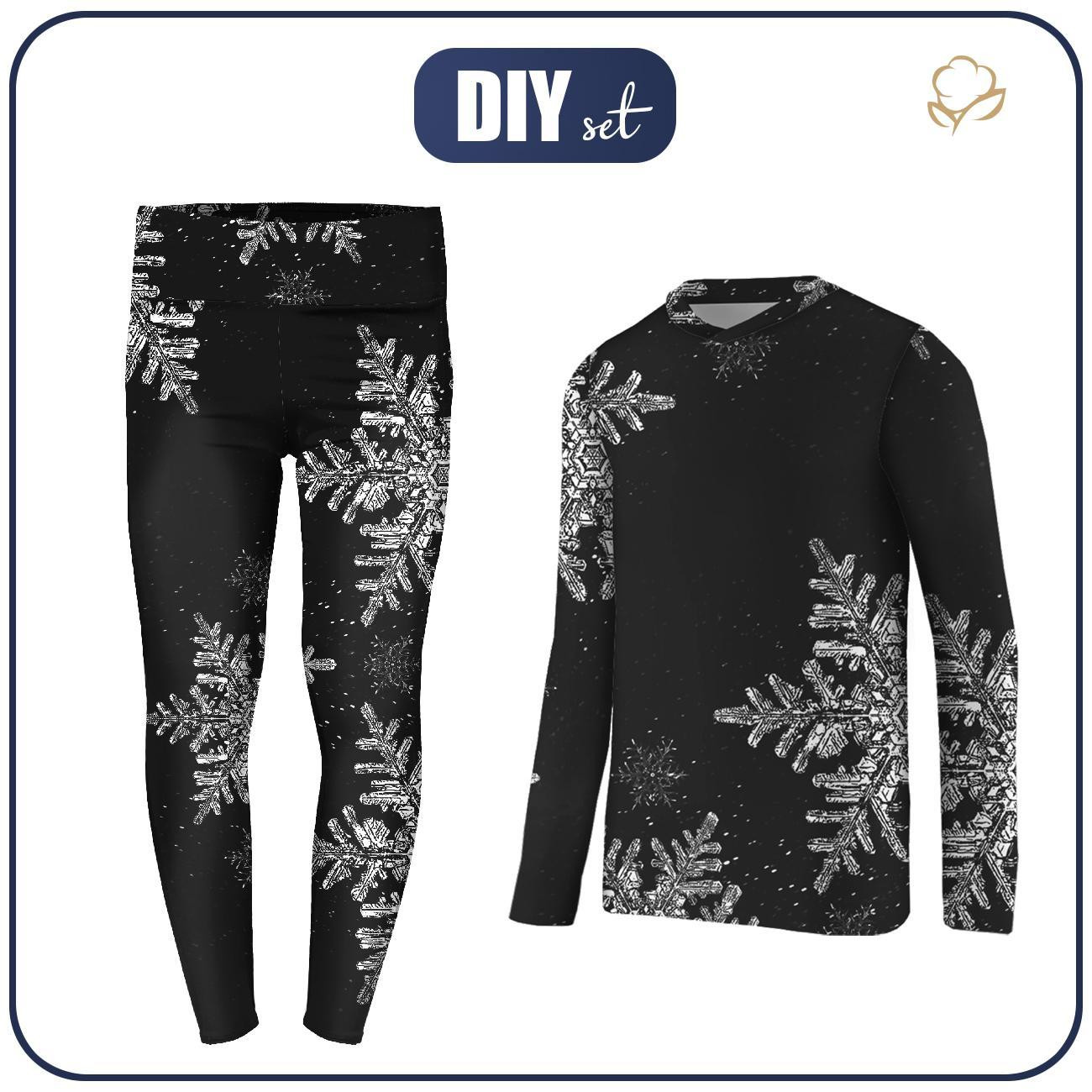 Thermo dívčí sada (NANCY) - CHALKY SNOWFLAKE - Sada šití 140