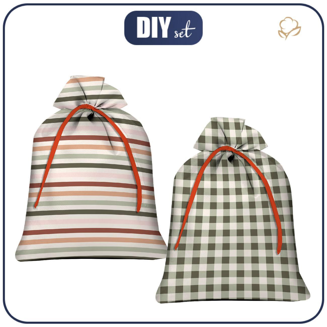 Dárkové pytlíky -  PRUHY / KOSTKA / Velikost na výběr
