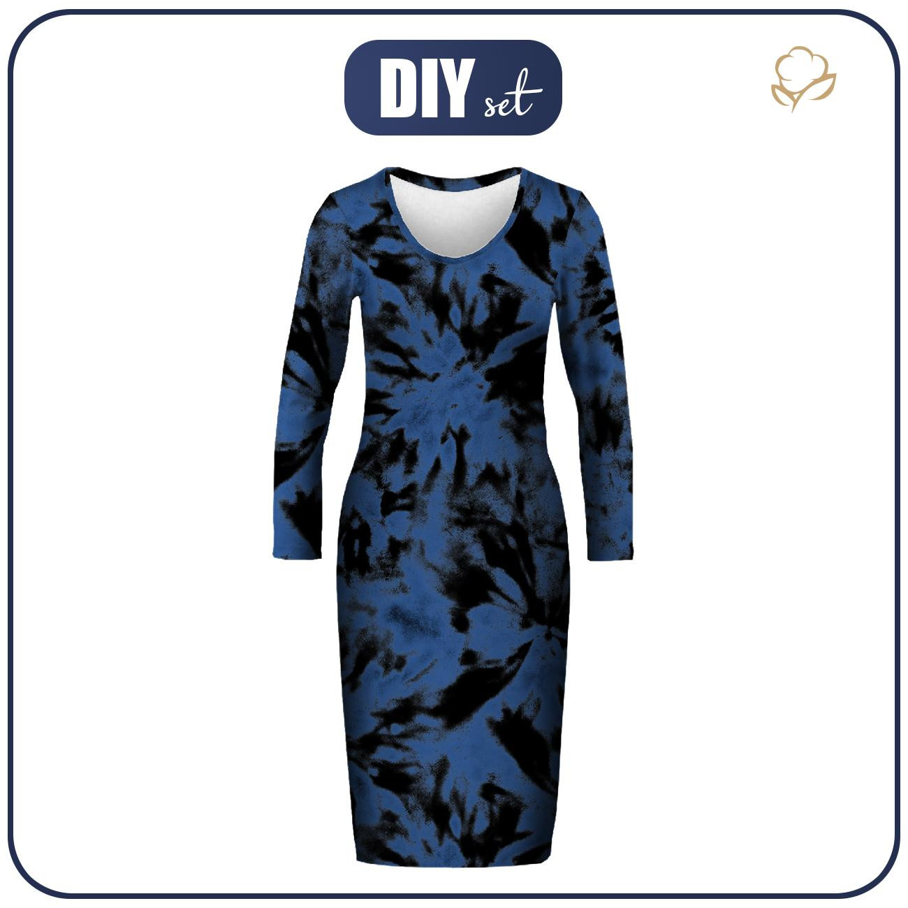 Tužkové šaty (ALISA) - BATIKA vz. 1 / classic blue - Sada šití