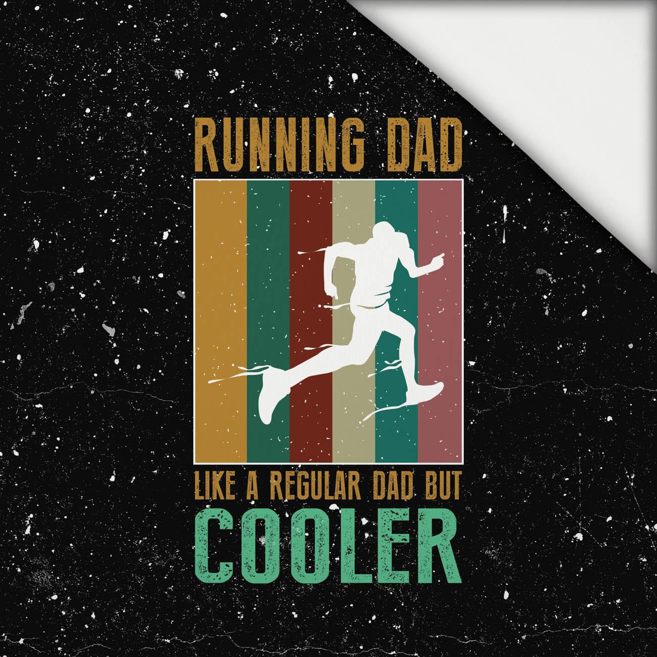 RUNNING DAD / bílá - panel (80cm x 75cm) lehký, česaný úplet