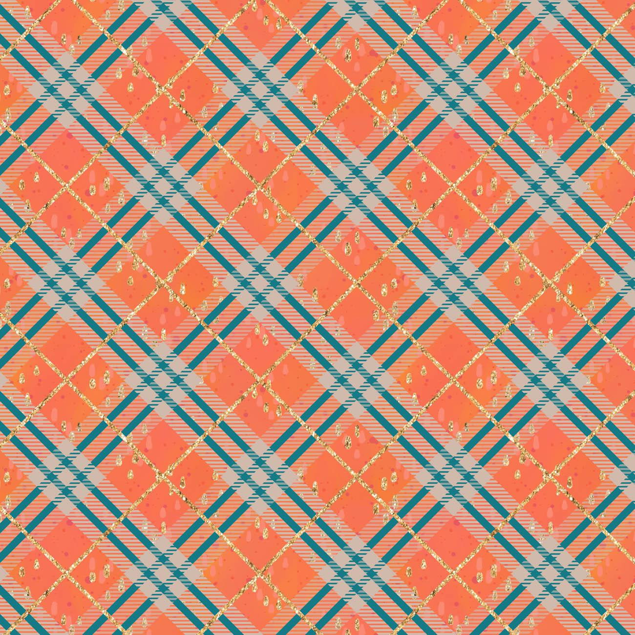 BROKÁTOVÁ KOSTKA / oranžová (BROKÁTOVÝ PODZIM)
